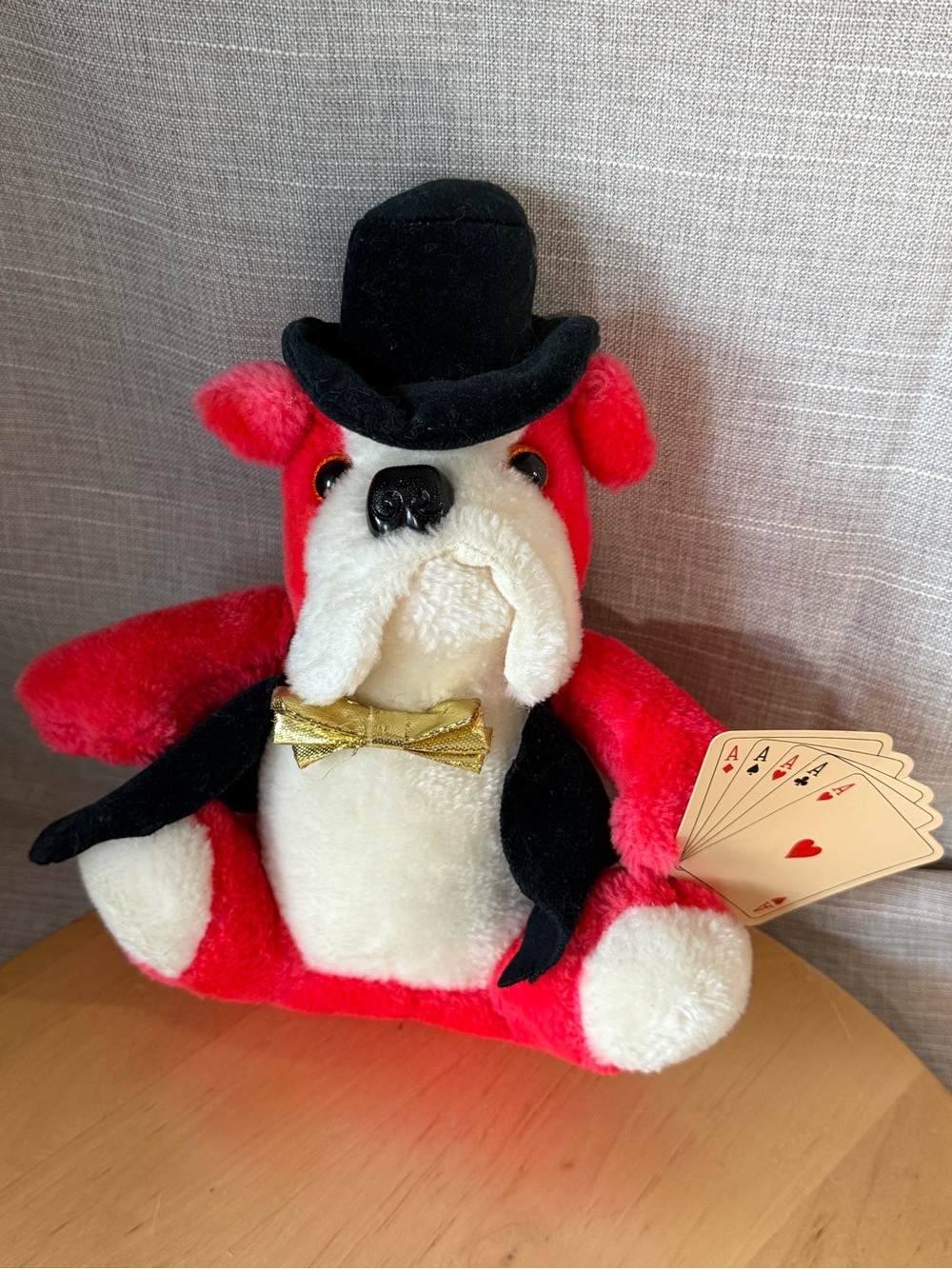Vintage 1987 Porker Red Bulldog Plush ACE NOVELTY CO., INC. LOS ANGELES-CHICAGO-